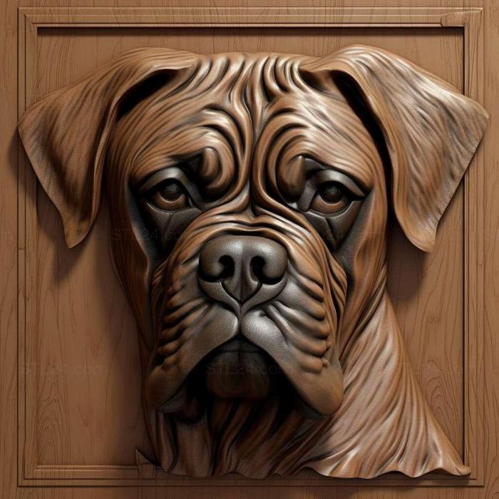 Nature and animals (German boxer dog 2, NATURE_2934) 3D models for cnc