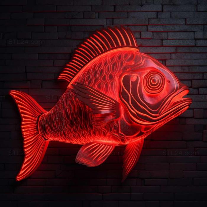 Nature and animals (False red neon fish 2, NATURE_2938) 3D models for cnc