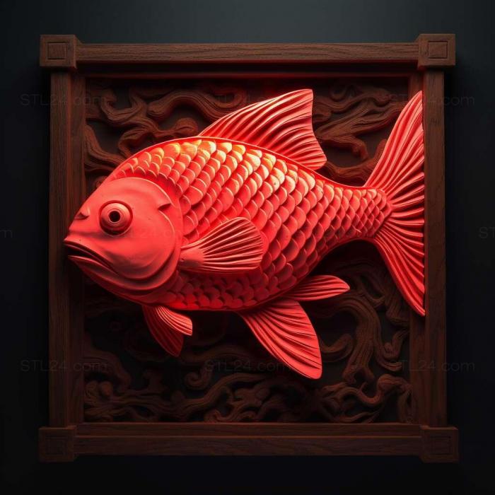Nature and animals (False red neon fish 3, NATURE_2939) 3D models for cnc