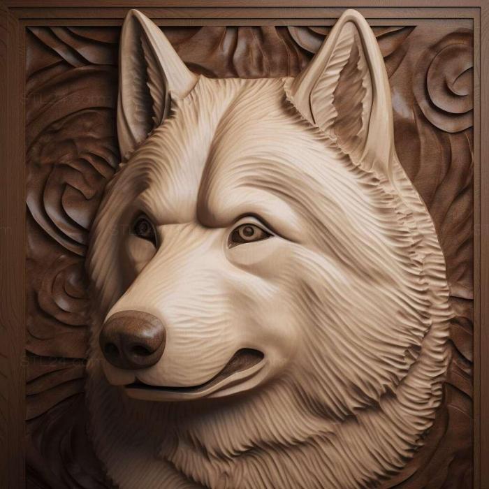 Nature and animals (st Siberian Husky dog 4, NATURE_2960) 3D models for cnc