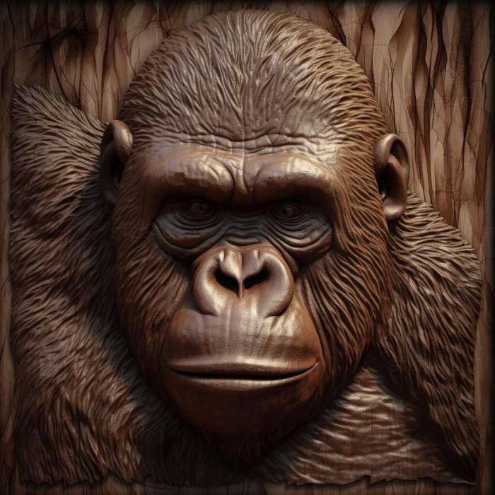 gorilla 3d model 4