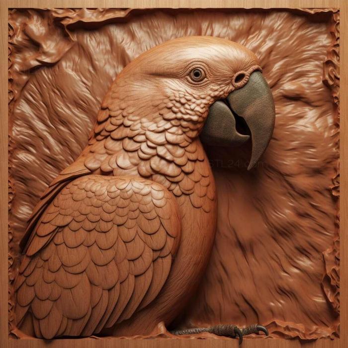 Природа и животные (Алекс попугай знаменитое животное 4, NATURE_2976) 3D модель для ЧПУ станка