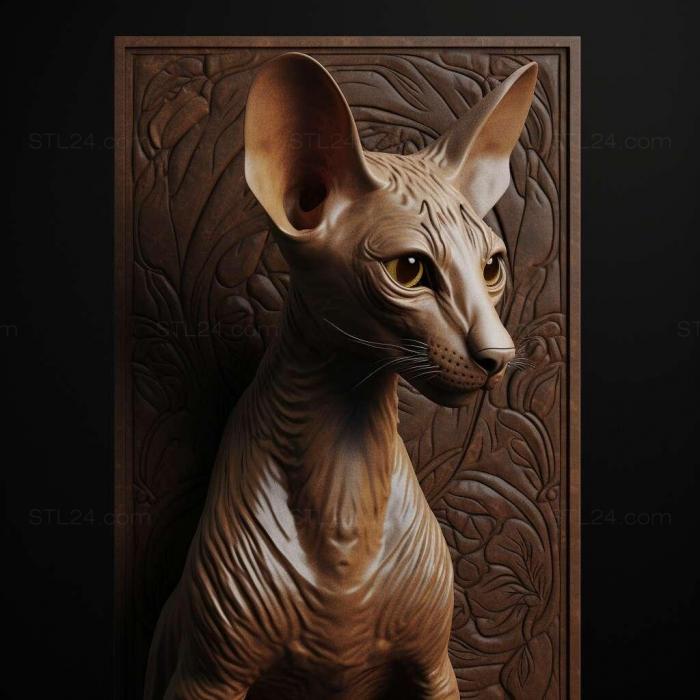 Nature and animals (Oriental Shorthair cat 2, NATURE_2994) 3D models for cnc