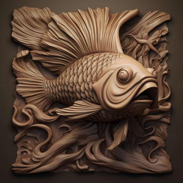 Nature and animals (st Fighting fish Dragon fish 1, NATURE_3033) 3D models for cnc