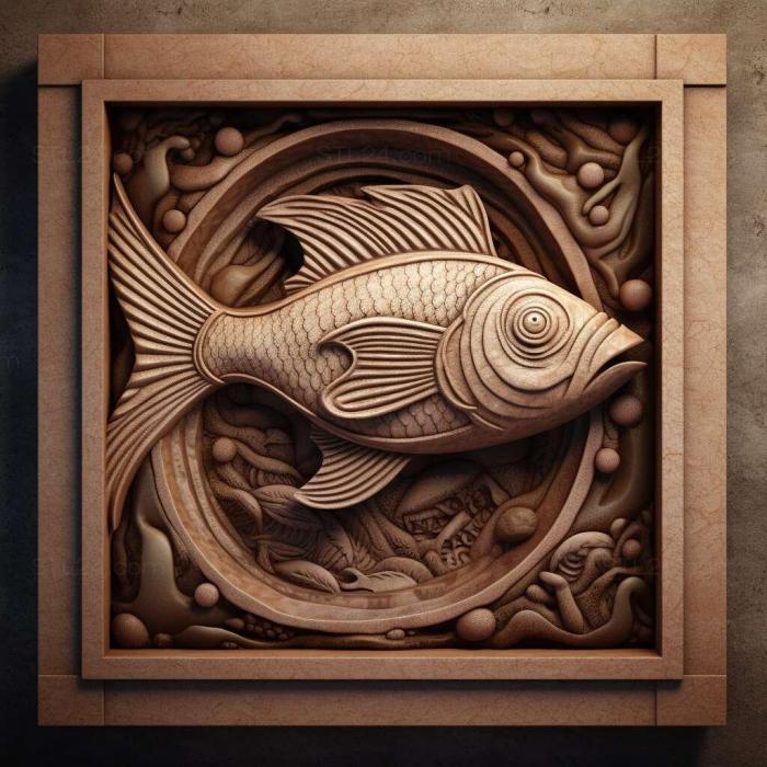 Природа и животные (Вуалехвост рыбный 4, NATURE_3096) 3D модель для ЧПУ станка