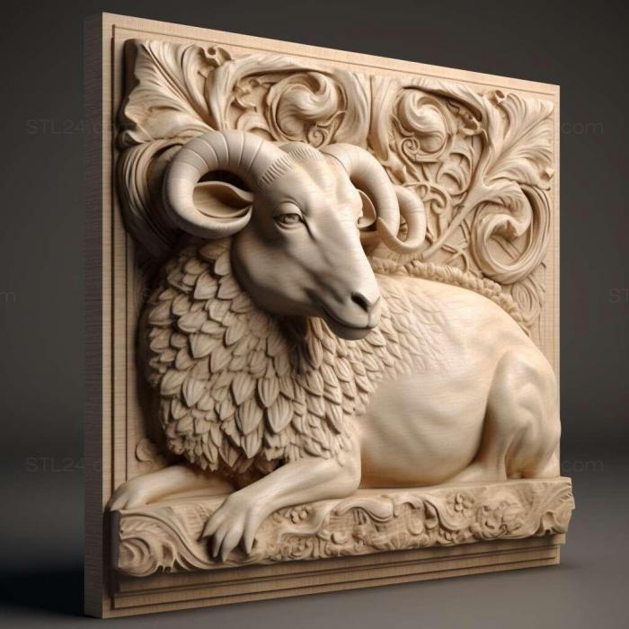 Природа и животные (Sheep 3d модель 3, NATURE_3103) 3D модель для ЧПУ станка