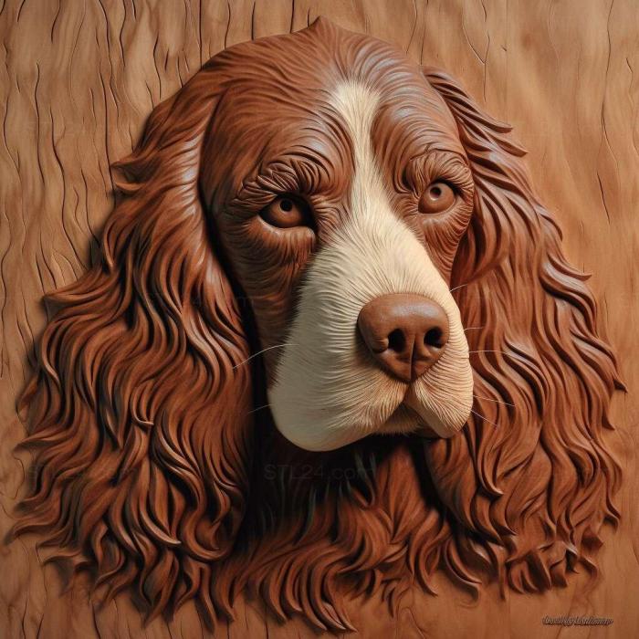 Nature and animals (English Springer Spaniel dog 1, NATURE_3121) 3D models for cnc