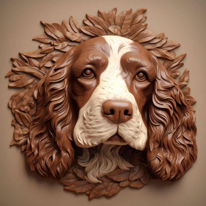 Nature and animals (English Springer Spaniel dog 4, NATURE_3124) 3D models for cnc