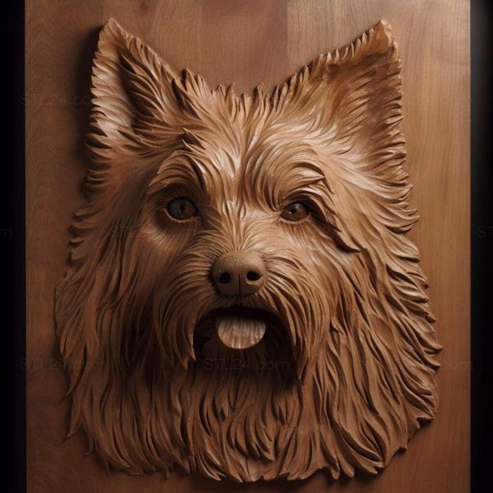 Nature and animals (Australian Silky Terrier dog 2, NATURE_3134) 3D models for cnc
