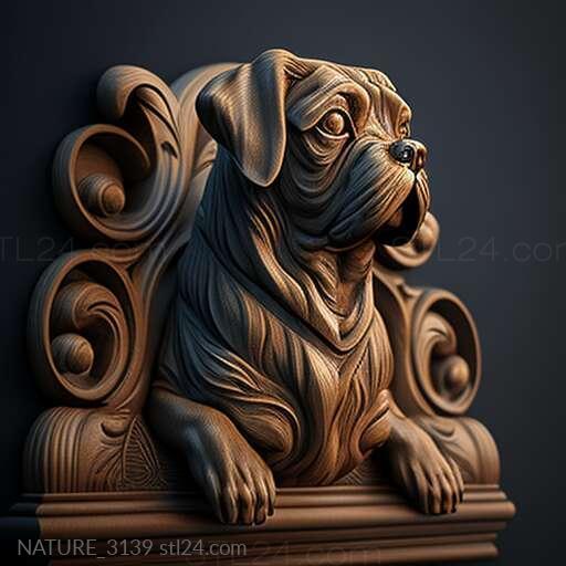 Природа и животные (Лев собака знаменитое животное 3, NATURE_3139) 3D модель для ЧПУ станка