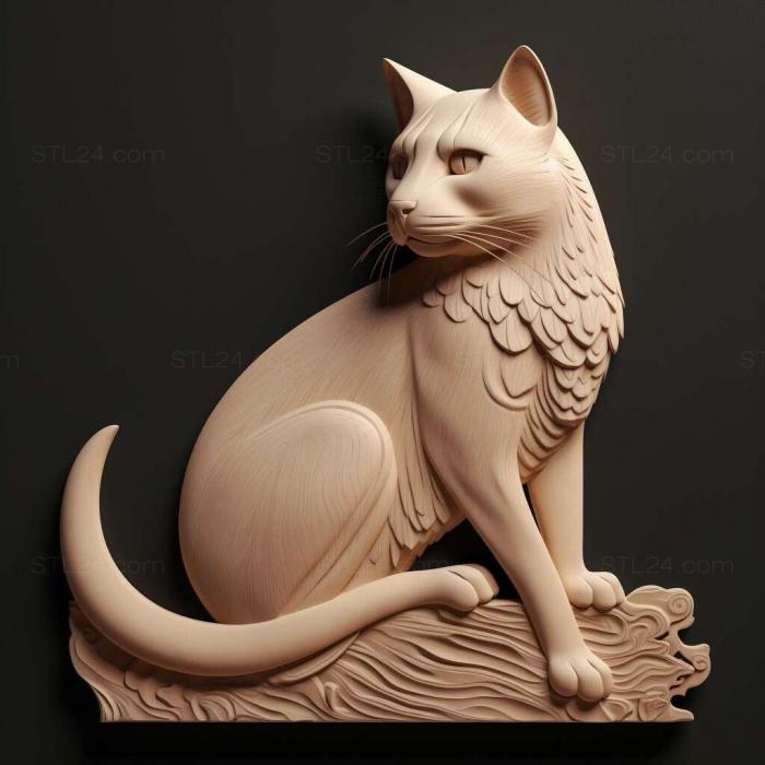Nature and animals (st Japanese Bobtail cat 1, NATURE_3165) 3D models for cnc