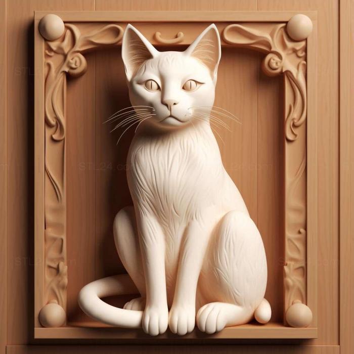 Nature and animals (st Japanese Bobtail cat 2, NATURE_3166) 3D models for cnc