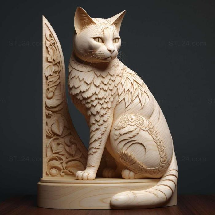 Nature and animals (st Japanese Bobtail cat 3, NATURE_3167) 3D models for cnc