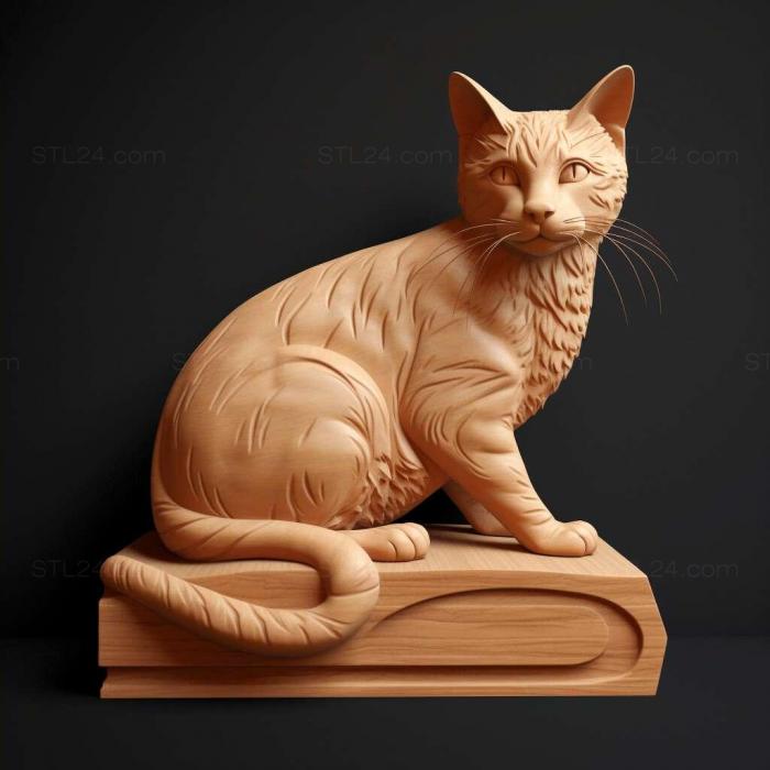 Nature and animals (st Japanese Bobtail cat 4, NATURE_3168) 3D models for cnc