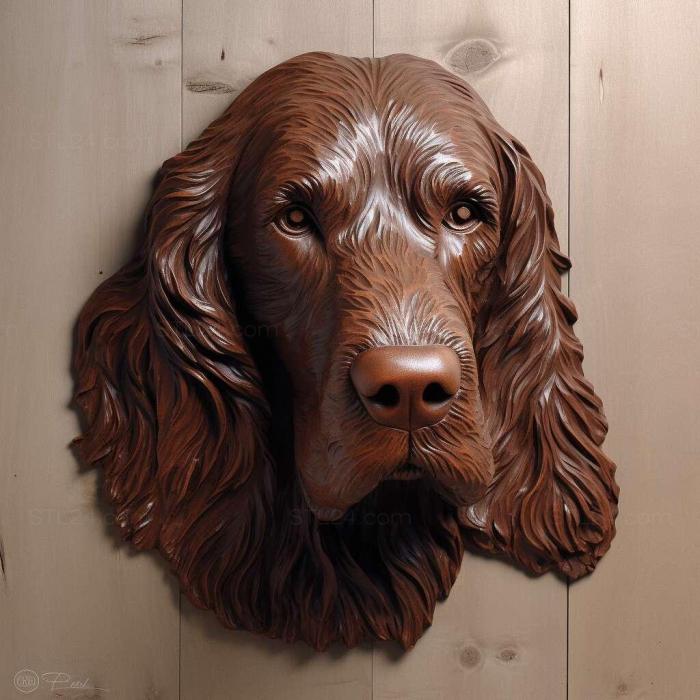 Nature and animals (Field Spaniel dog 2, NATURE_3226) 3D models for cnc