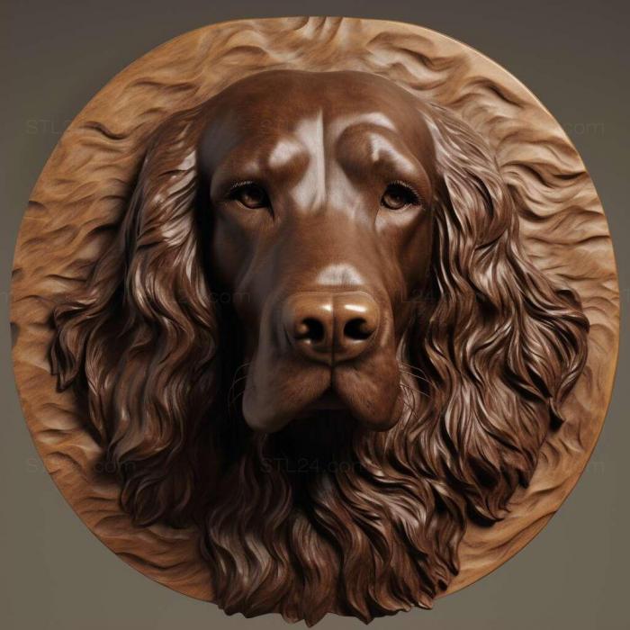 Nature and animals (Field Spaniel dog 3, NATURE_3227) 3D models for cnc