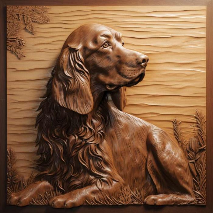 Nature and animals (Field Spaniel dog 4, NATURE_3228) 3D models for cnc