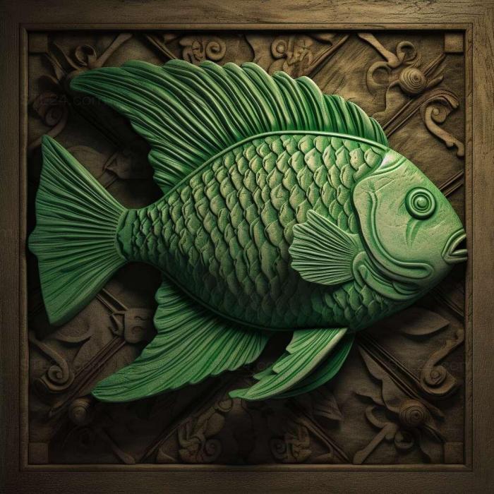Nature and animals (Green puntius fish 4, NATURE_3288) 3D models for cnc
