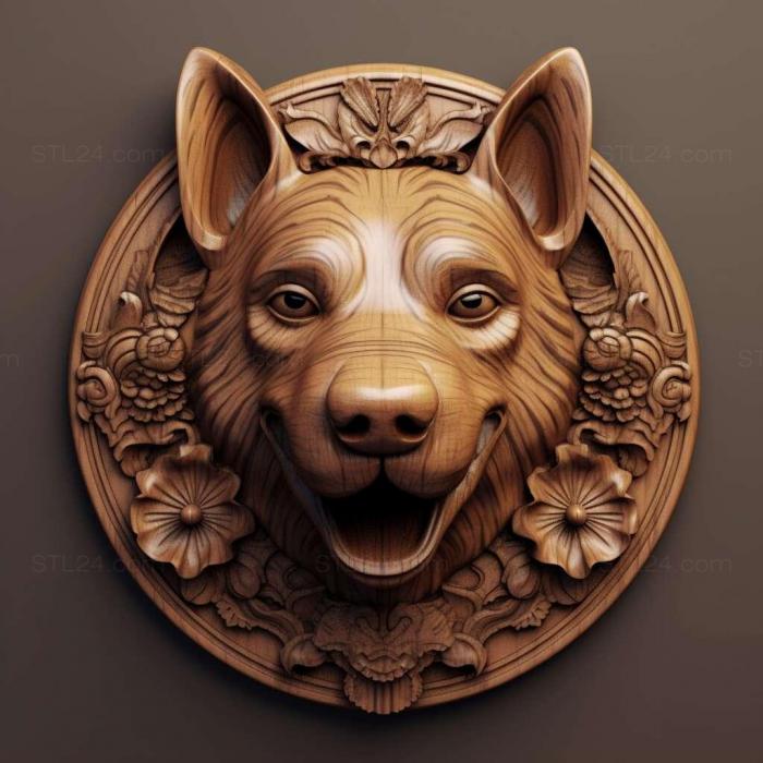 Nature and animals (st Taigan dog breed dog 1, NATURE_329) 3D models for cnc