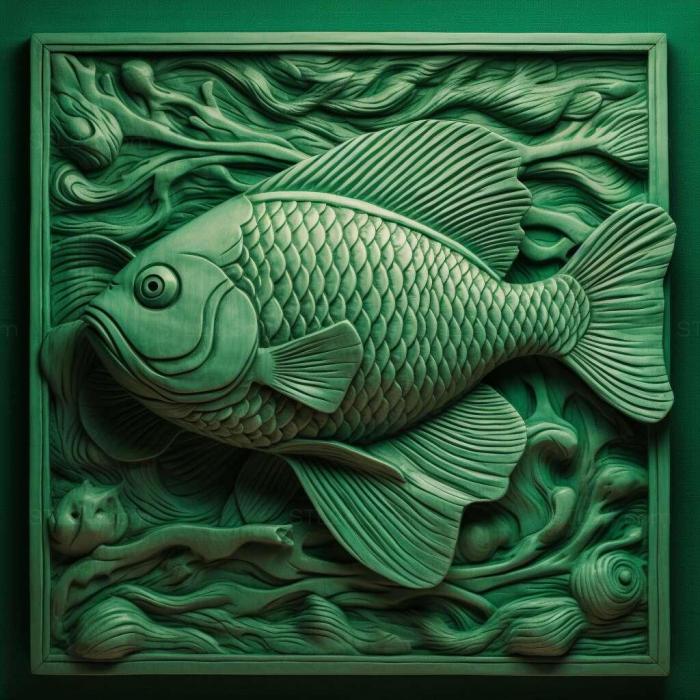 Зеленая рыба пунтиус 2