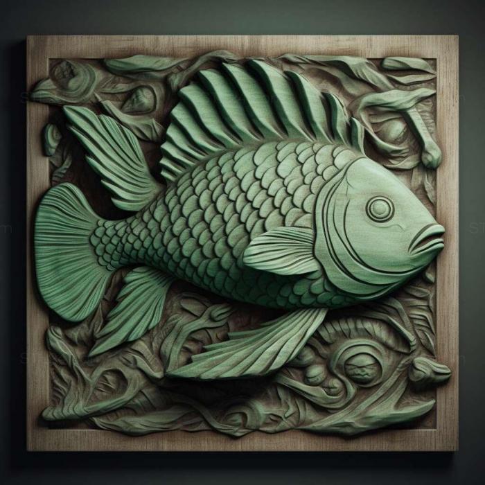 Nature and animals (st Green puntius fish 3, NATURE_3291) 3D models for cnc