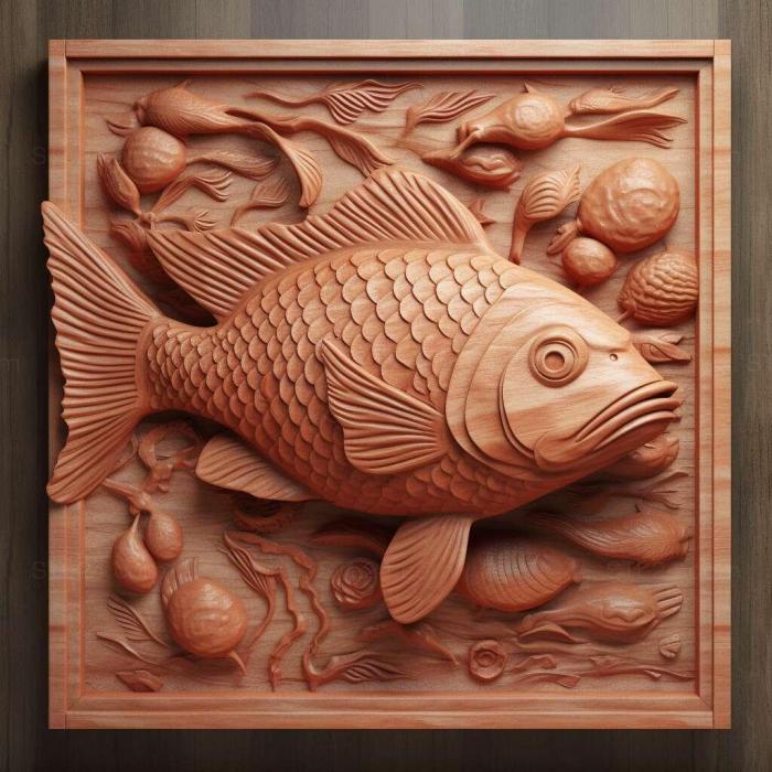 Nature and animals (st Cherry puntius fish 1, NATURE_3301) 3D models for cnc