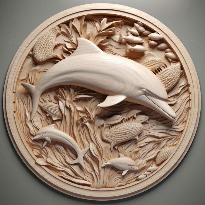 Nature and animals (Winter dolphin famous animal 2, NATURE_3318) 3D models for cnc