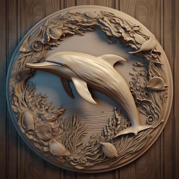 Nature and animals (Winter dolphin famous animal 3, NATURE_3319) 3D models for cnc