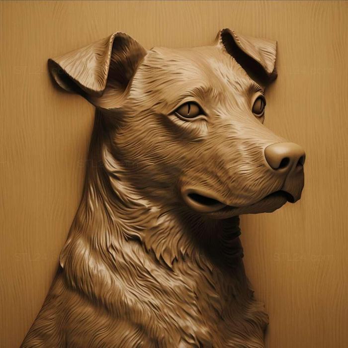 Природа и животные (Собака паттердейл-терьера 1, NATURE_3365) 3D модель для ЧПУ станка