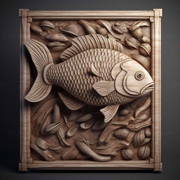 Nature and animals (st Miloplus fish 4, NATURE_3372) 3D models for cnc