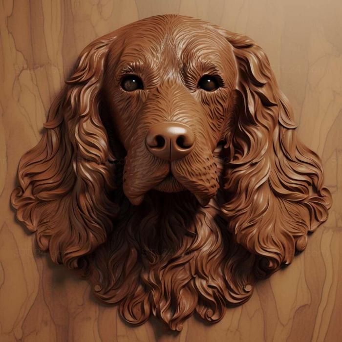 Nature and animals (st Picardy Spaniel dog 3, NATURE_3435) 3D models for cnc
