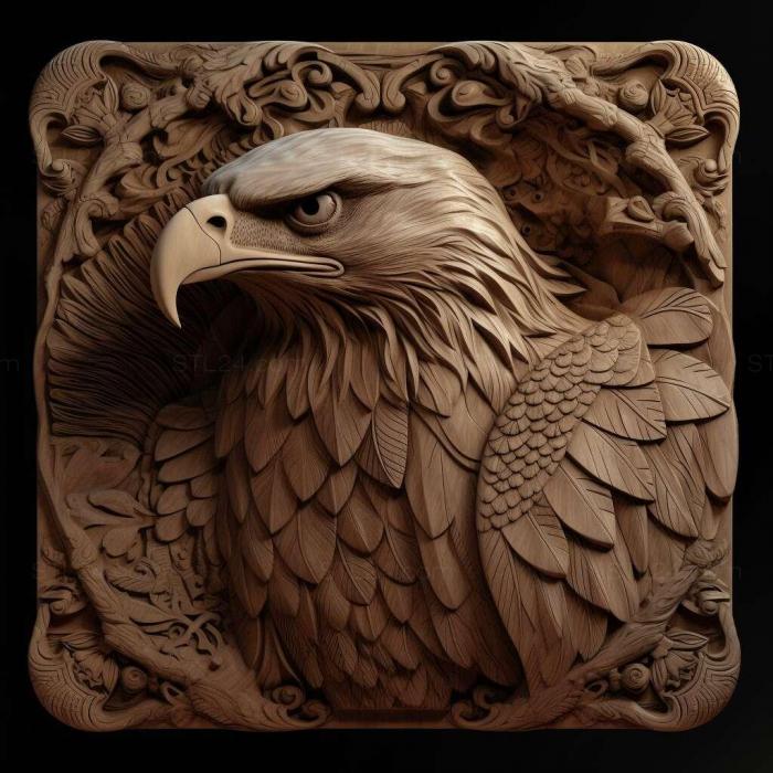 Природа и животные (Американский орел оукс из 3, NATURE_3443) 3D модель для ЧПУ станка
