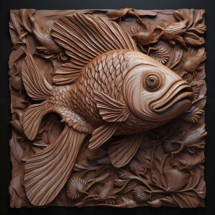 Nature and animals (Voilehvostaya fighting fish fish 3, NATURE_3451) 3D models for cnc