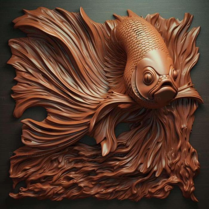 Nature and animals (Fighting fish fish 3, NATURE_3459) 3D models for cnc
