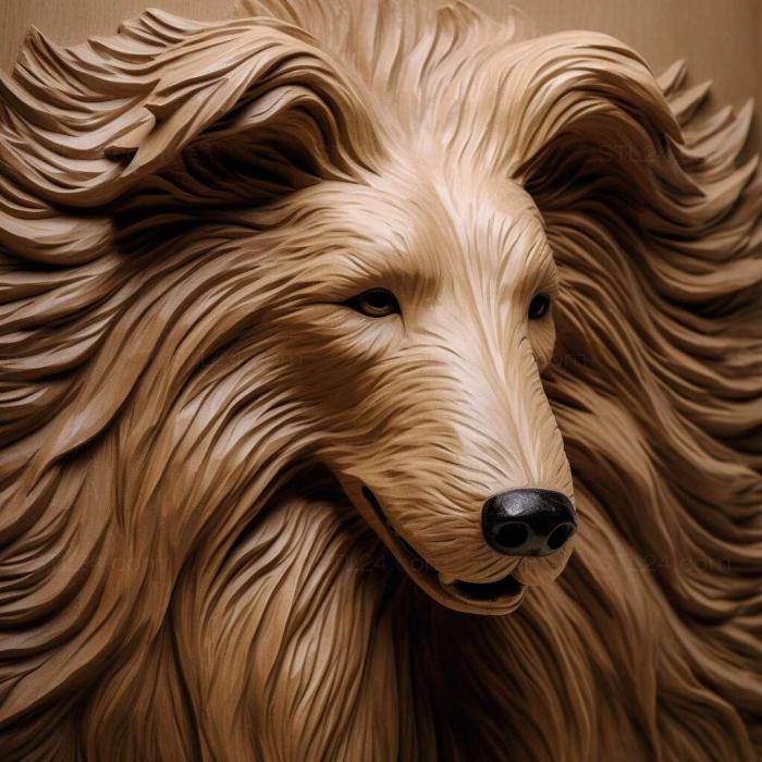 Nature and animals (st Long haired Collie dog 1, NATURE_3473) 3D models for cnc