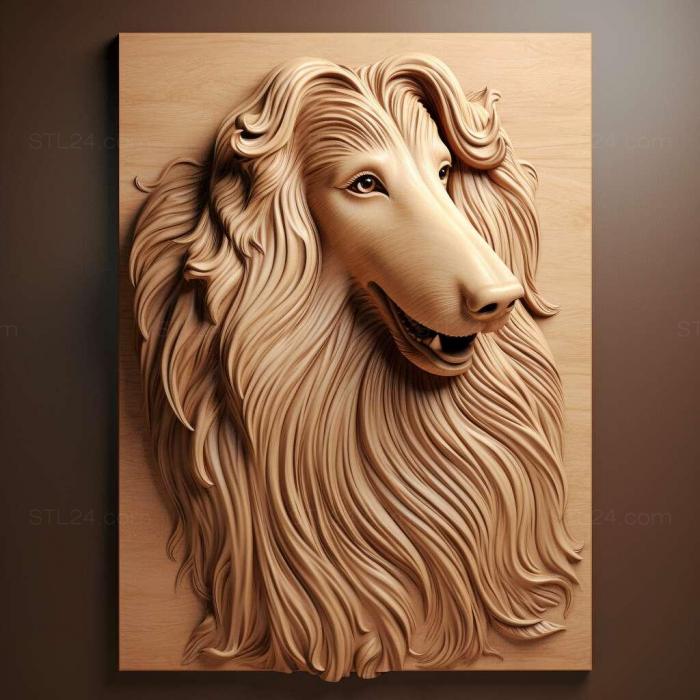 Nature and animals (st Long haired Collie dog 3, NATURE_3475) 3D models for cnc