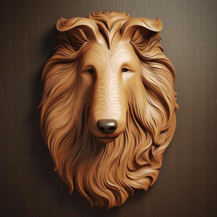 Nature and animals (st Long haired Collie dog 4, NATURE_3476) 3D models for cnc