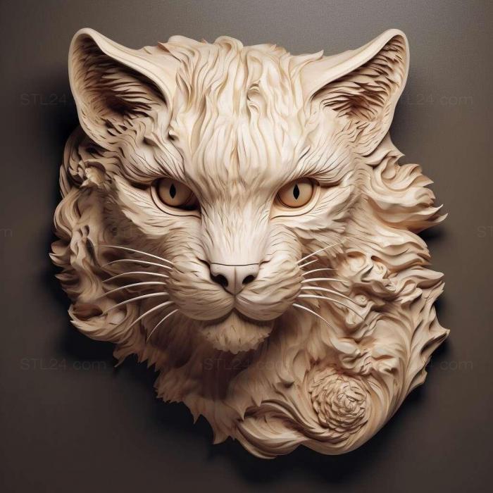 Nature and animals (st American Curl cat 3, NATURE_3511) 3D models for cnc