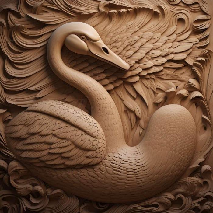 Nature and animals (st Petra swan famous animal 2, NATURE_3514) 3D models for cnc