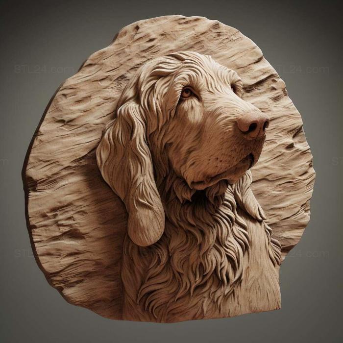 Природа и животные (Итальянская собака спиноне 1, NATURE_353) 3D модель для ЧПУ станка