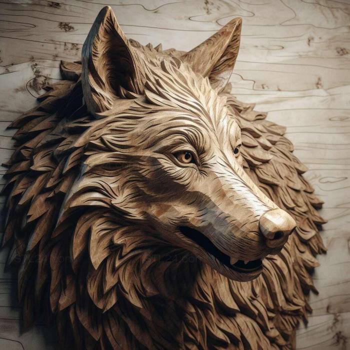 Природа и животные (Арго волк знаменитое животное 1, NATURE_3545) 3D модель для ЧПУ станка