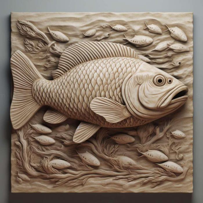Nature and animals (st Erythrosonus fish 1, NATURE_3597) 3D models for cnc