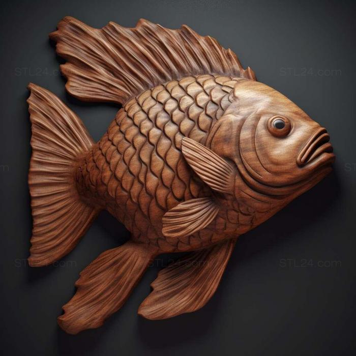 Nature and animals (st Erythrosonus fish 2, NATURE_3598) 3D models for cnc