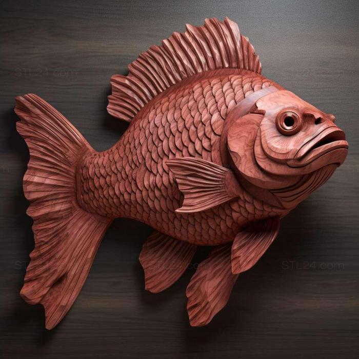 Nature and animals (st Erythrosonus fish 4, NATURE_3600) 3D models for cnc