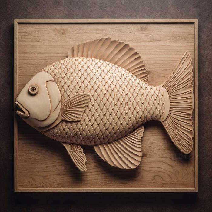 Nature and animals (Two tone labeo fish 1, NATURE_3601) 3D models for cnc