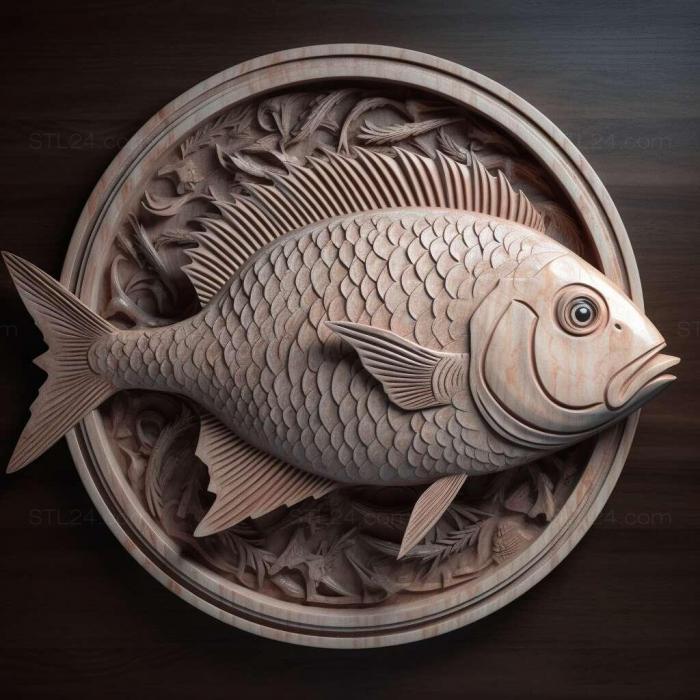 Nature and animals (Two tone labeo fish 4, NATURE_3604) 3D models for cnc