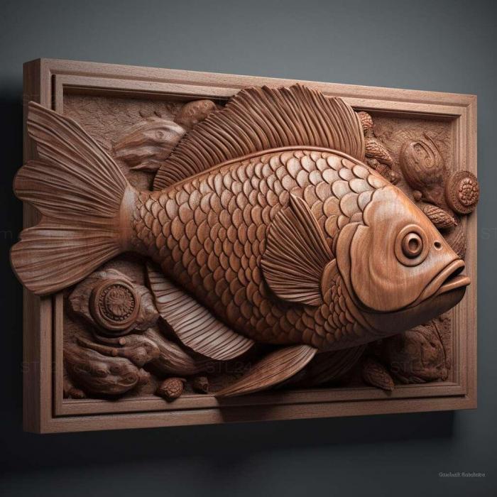 Nature and animals (Cherry puntius fish 1, NATURE_365) 3D models for cnc