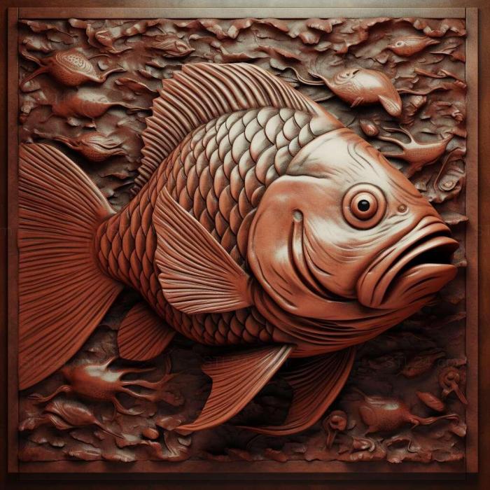 Nature and animals (Cherry puntius fish 2, NATURE_366) 3D models for cnc
