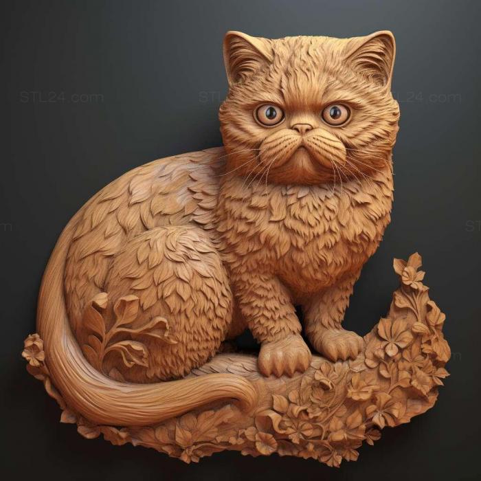 Nature and animals (Exotic Shorthair cat 1, NATURE_3661) 3D models for cnc