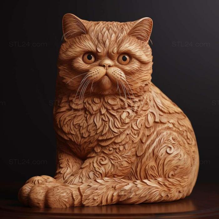 Nature and animals (Exotic Shorthair cat 2, NATURE_3662) 3D models for cnc